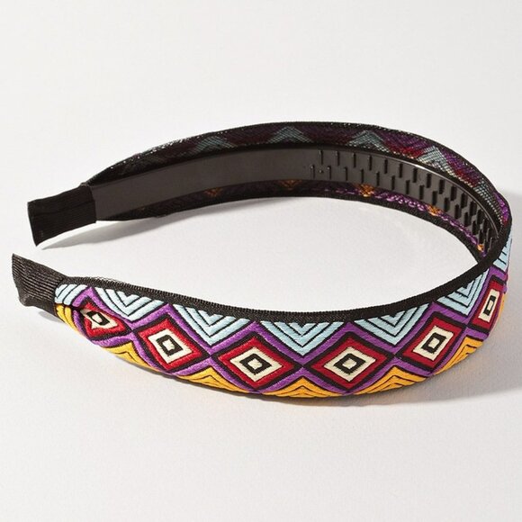 NEW Multi Colorful Aztec Ethnic Geometric Pattern Hair Accessory Comfy Headband - Picture 4 of 11